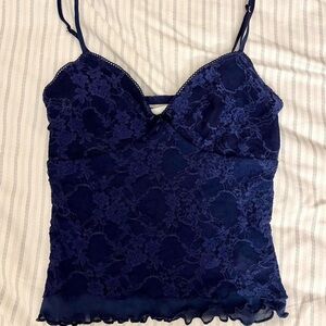 Navy Blue Lace Camisole (XS)